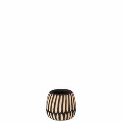J-Line cache-pot - bois - noir/naturel - small - Ø 15.5 cm