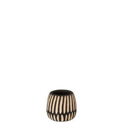 J-Line cache-pot - bois - noir/naturel - small - Ø 15.5 cm