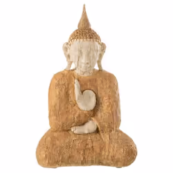 Statuette Déco Bouddha Assis 39cm Beige