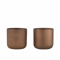 J-Line cache-pot Gen - céramique - or/cuivre - XL - 2 pièces - Ø 21 cm