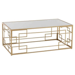 J-Line Table De Salon Lignes Metal/Verre Or