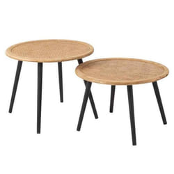 Lot de 2 Tables dAppoint Fernando 68cm Naturel