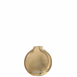 Vase décoratif - J-LINE - Miki - Verre transparent - Doré - 15x4x15 cm