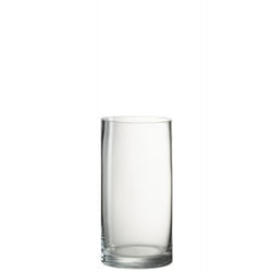 Vase cylindrique - J-LINE - Transparent - 10 cm x 20.5 cm - Objets décoratifs - Design contemporain