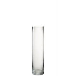 Vase Cylindrique - J-LINE - Medium - Verre Transparent - 10 cm x 40 cm - Design Contemporain