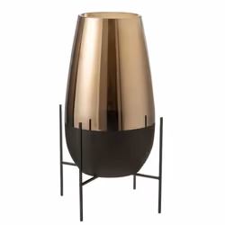 Vase en Verre Design Milan 48cm Or & Noir