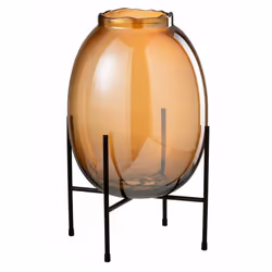 Vase sur Pied Design Tonato 40cm Marron & Noir