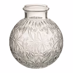 Vase Design en Verre Diamant 18cm Transparent