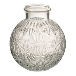 Vase Design en Verre Diamant 18cm Transparent