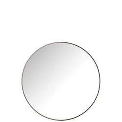 Miroir rond metal/bois noir