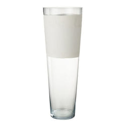 Vase Déco en Verre Delph 70cm Transparent & Blanc