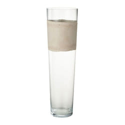 Vase Déco en Verre Delph 60cm Transparent & Beige