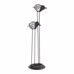 Statuette Déco en Métal Oiseaux 54cm Noir