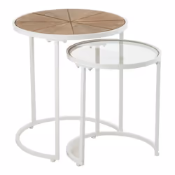Lot de 2 Tables dAppoint Gigognes Lounge 50cm Blanc