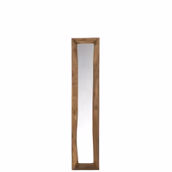 Miroir - J-LINE - Miroir mural slim - Bois marron - 120 cm - Rectangulaire