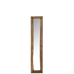 Miroir - J-LINE - Miroir mural slim - Bois marron - 120 cm - Rectangulaire