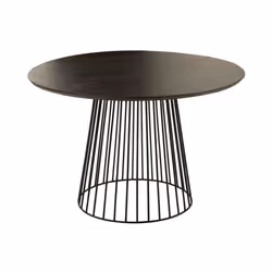 J-Line Table Ronde Bois Manguier Metal Naturel Noir