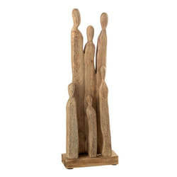Statuette Déco en Bois Groupe de Personnages 60cm Naturel
