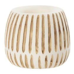Cache-Pot en Bois Ying 20cm Blanc & Naturel