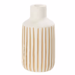 Vase Design en Bois Ying 33cm Blanc & Naturel