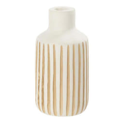 Vase Design en Bois Ying 33cm Blanc & Naturel