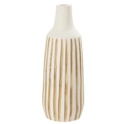 Vase Design en Bois Ying 45cm Blanc & Naturel