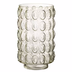 Vase Design en Verre Bulles 30cm Jaune Clair