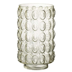 Vase Design en Verre Bulles 30cm Jaune Clair