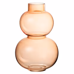 Vase Design en Verre Boule 28cm Orange