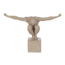 Statuette Déco sur Socle Athlète 32cm Beige