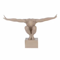 Statuette Déco sur Socle Athlète 49cm Beige