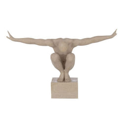 Statuette Déco sur Socle Athlète 49cm Beige