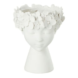 Cache-Pot Déco Tête 23cm Blanc