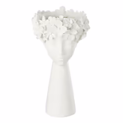 Cache-Pot Déco Tête 40cm Blanc