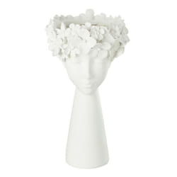 Cache-Pot Déco Tête 40cm Blanc