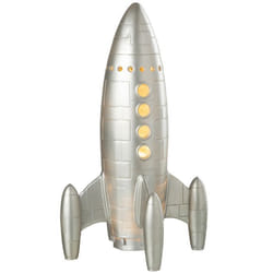 Grande lampe à poser fusée argentée 43 cm