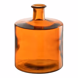 Vase Déco en Verre Bouteille 26cm Orange