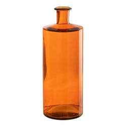 Vase Déco en Verre Bouteille 40cm Orange