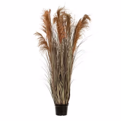 Herbe de Pampas Artificielle en Pot 13 Têtes 180cm Vert & Orange