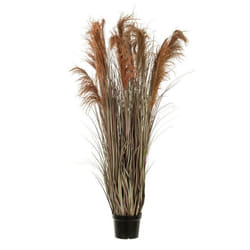 Herbe de Pampas Artificielle en Pot 13 Têtes 180cm Vert & Orange