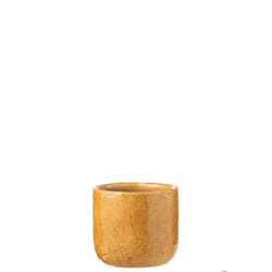 J-Line cache-pot Leo - céramique - ocre - small - Ø 15 cm