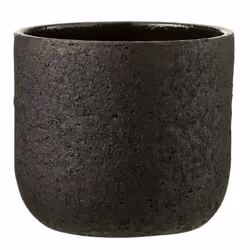 Cache-Pot Design Rugueux 22cm Noir