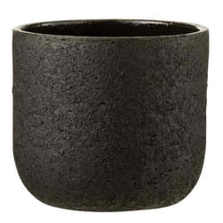 Cache-Pot Design Rugueux 22cm Noir