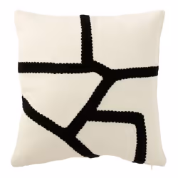 Coussin Déco Ligne 43x43cm Blanc & Noir