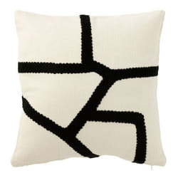 Coussin Déco Ligne 43x43cm Blanc & Noir
