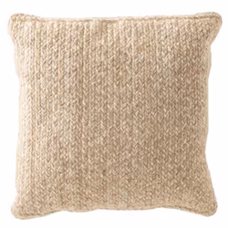 Coussin Déco Miami 42x42cm Naturel & Blanc
