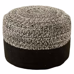Pouf Rond Design Miami 50cm Noir & Blanc
