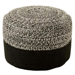 Pouf Rond Design Miami 50cm Noir & Blanc