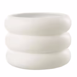 Cache-Pot Déco en Ciment Ring 22cm Blanc