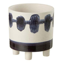 Cache-Pot Design Brush 16cm Blanc & Bleu